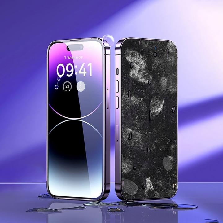 Immagine prodotto Baseus Set di 2 vetri temperati per iPhone 14 Pro a schermo intero con copertura dell'altoparlante da 0,3 (80 Pezzo/i, Apple iPhone 14 Pro)