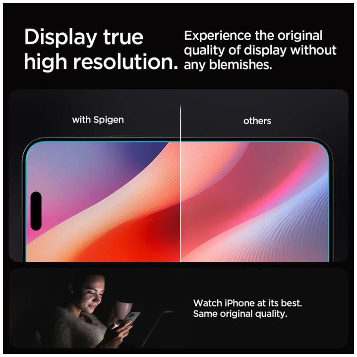 Actual product image Spigen Glas.TR iPhone 16 Pro "EZ FIT" clear szkło hartowane AGL07935 (1 Piece, Apple iPhone 16 Pro)