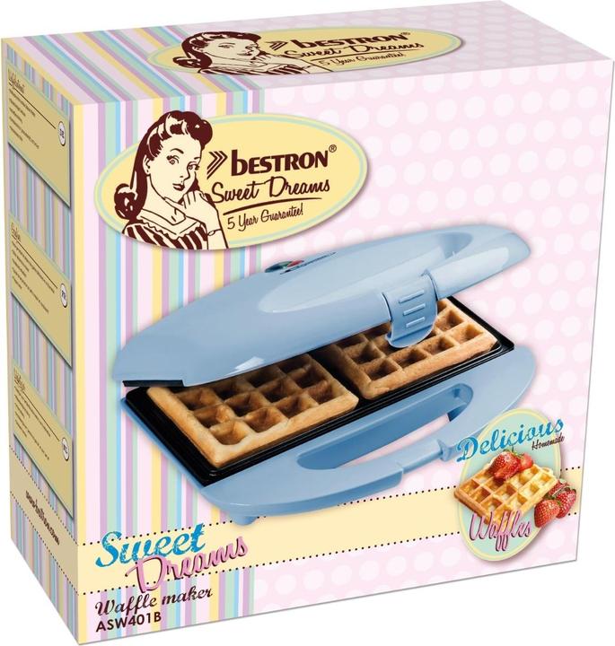 Actual product image Bestron Belgian waffle maker, blue
