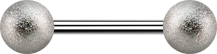 Image du produit Star Piercing Barbell argenté avec deux boules mouchetées (sans laiton, Acier chirurgical 316L)