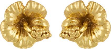 Immagine prodotto Steinkult Orecchini "Hibiscus Fleur" placcati in oro (Ottone placcato oro 18 carati)
