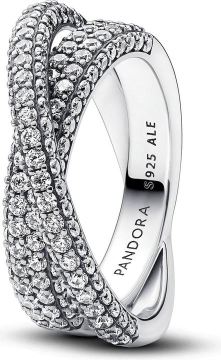 Immagine prodotto Pandora Anello a doppia fascia incrociata con pavé senza tempo (16, 925 Argento)