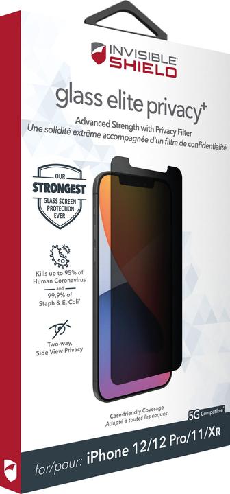Produktbild Zagg InvisibleShield Glass Elite Privacy+ Apple (e) (1 Stück, Apple iPhone 12, Realme 12 Pro+)