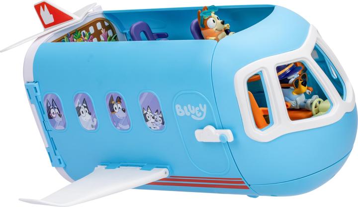 Actual product image Moose Bluey transformation playset Holiday 3in1 aeroplane-boat-hotel