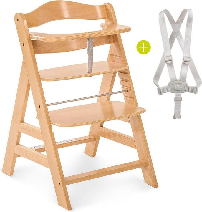 Produktbild Hauck Hochstühle Alpha Plus Natur Newborn Set Deluxe - 4-tlg. Hochstuhl (Hochstuhl Sitzerhöhung)