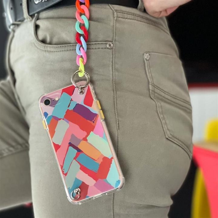 Actual product image Hurtel Color Chain Case gel flexible elastic case cover with a chain pendant for iPhone 13 mini multicolour