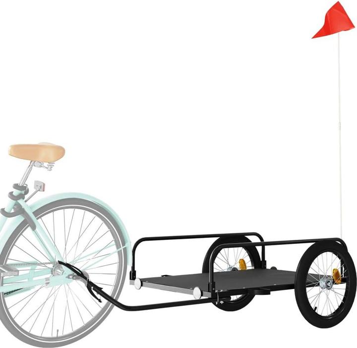 Actual product image VidaXL Fahrradanhänger Cargo Schwarz 135x70x37 cm Eisen, Farbe