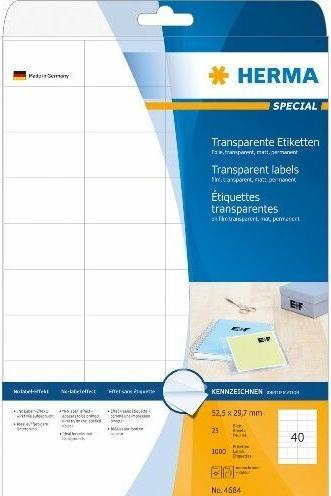Produktbild HERMA Transparente Etiketten A4