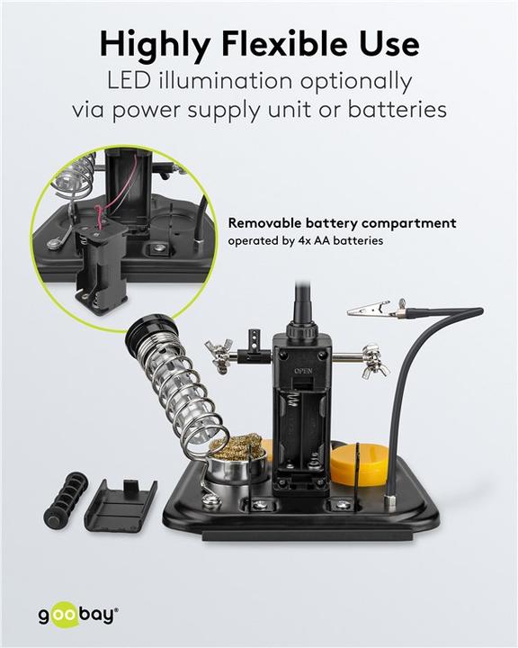 Actual product image Goobay Soldering aid with LED light (Support/Hand)