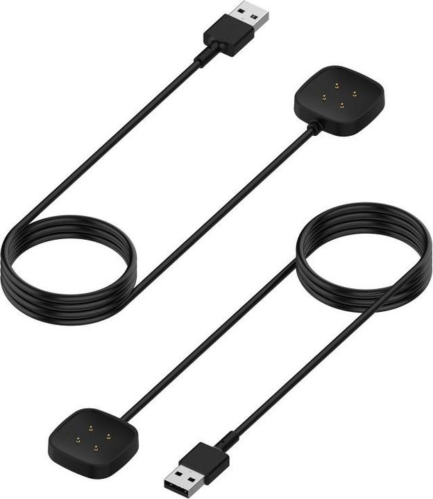 Image du produit Deltalabs Fitbit Versa 3 / Versa 4 / Sense / Sense 2 USB Ladegerät Dockingstation - Schwarz 1m