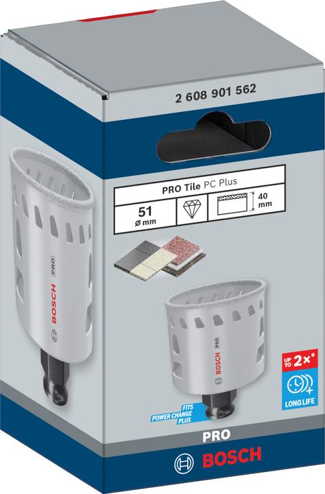 Image du produit Bosch Professional Zubehör Scie cloche PRO Tile PC Plus, 51 mm, HS (51 mm)