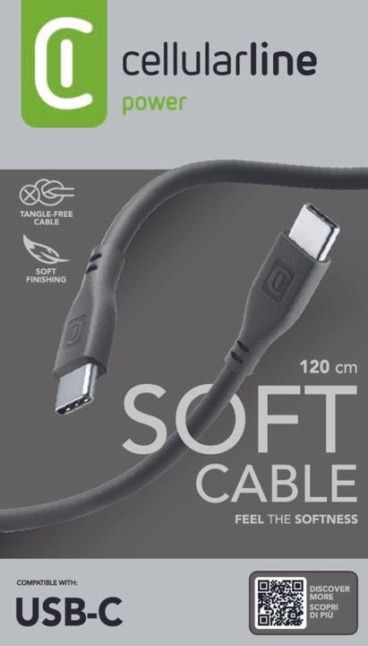 Actual product image Cellularline Soft cable 120 cm - USB-C to USB-C (1.20 m, USB 3.2 Gen 1)