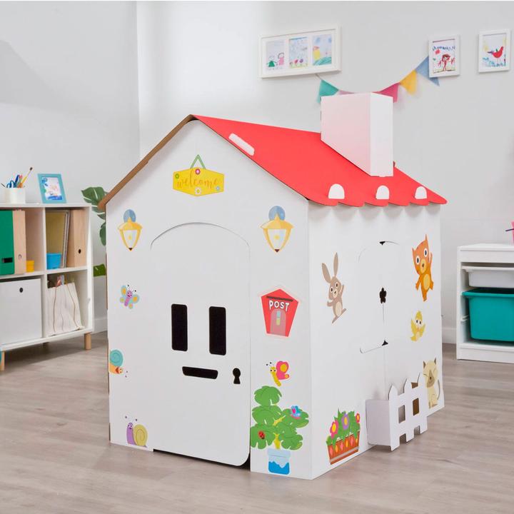 Actual product image Feber Large cardboard colouring house + stickers