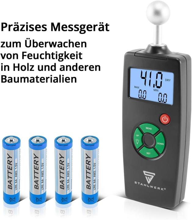 Produktbild Stahlwerk Profi Feuchtigkeitsmessgerät FM-100 ST mit 40 mm Messtiefe
