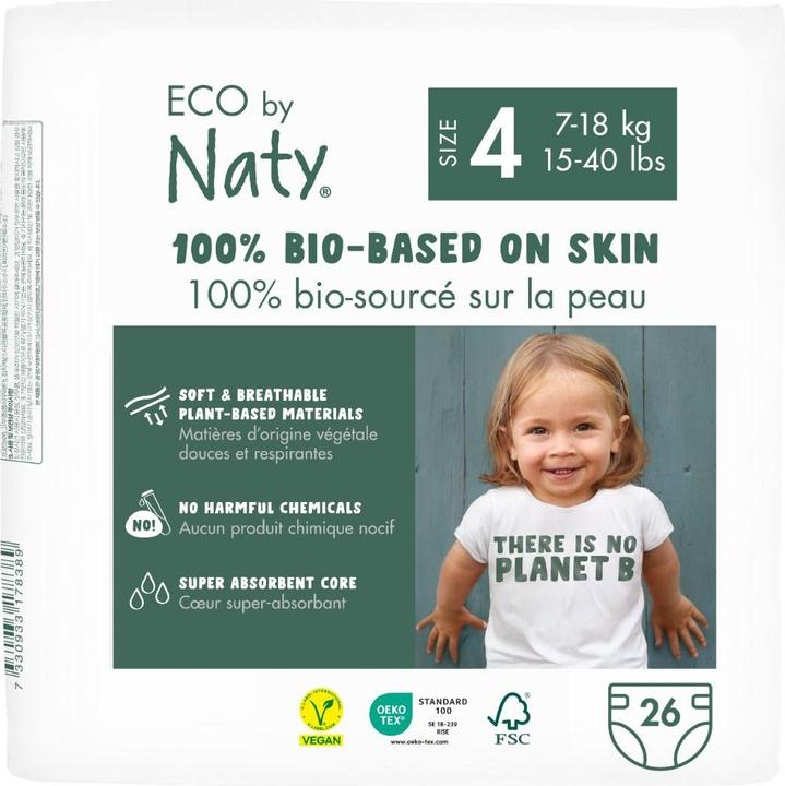 Actual product image Naty Organic diaper (Size 4, Pack, 26 Piece)