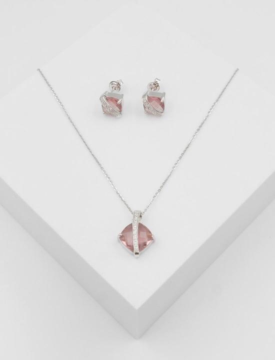Image du produit Muau Parure de bijoux (Argent 925, Argent rhodié blanc)