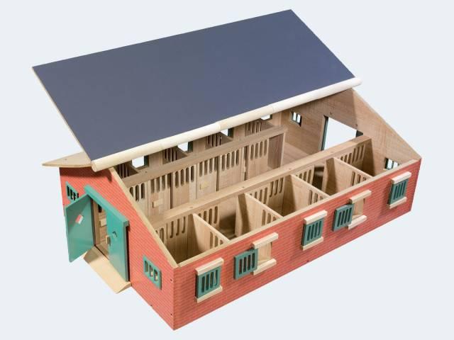 Actual product image Sombo Horse stable wood with 9 horse stables 1:32