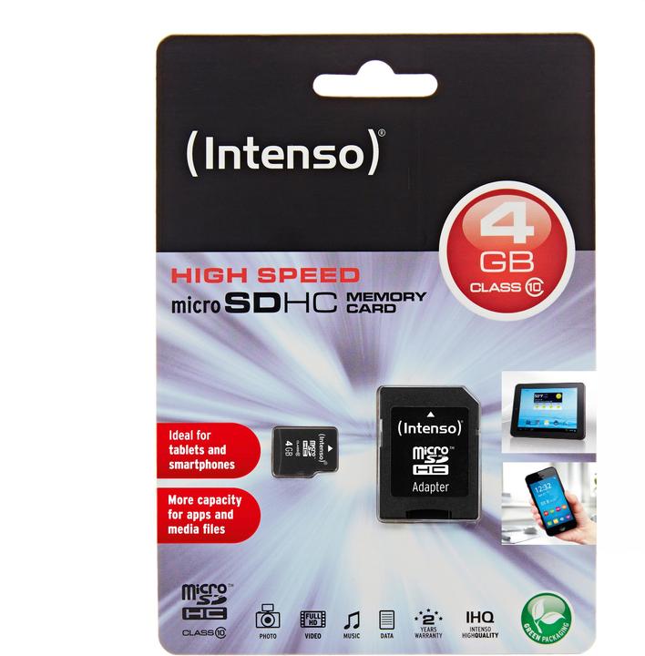 Immagine prodotto Intenso microSD Class 10 (4 GB, microSDHC, U1)