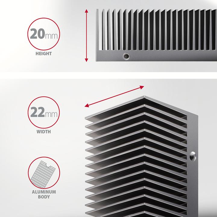 Produktbild Axagon CLR-M2XT M.2 SSD Passivkühler, Aluminium - 2280