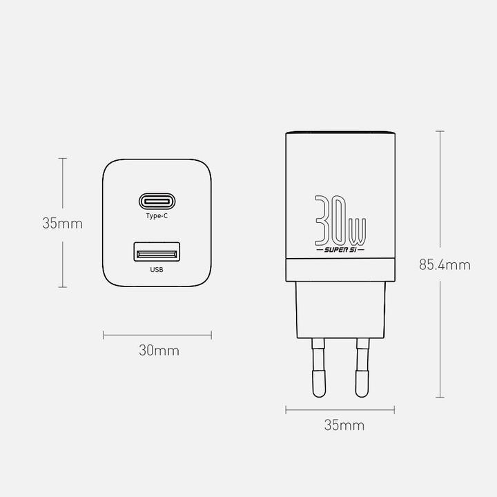 Actual product image Baseus Super Si Pro Quick Charger (30 W)