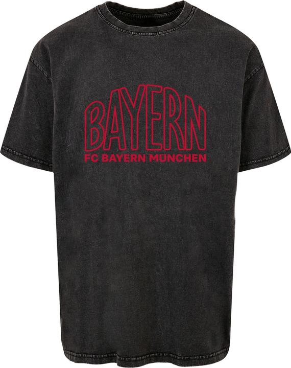 Image du produit FC Bayern München Logo Outlines Red Acid Washed Heavy Oversize Tee - 115271 (M)