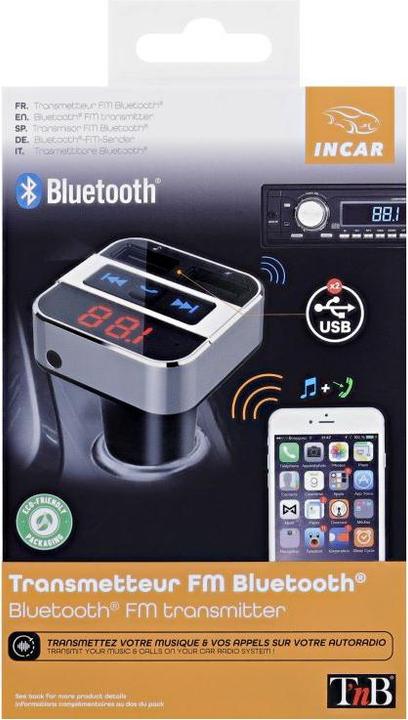 Image du produit T'nB Transmetteur FM Bluetooth compatible avec 2x USB (Emetteur & Récepteur)