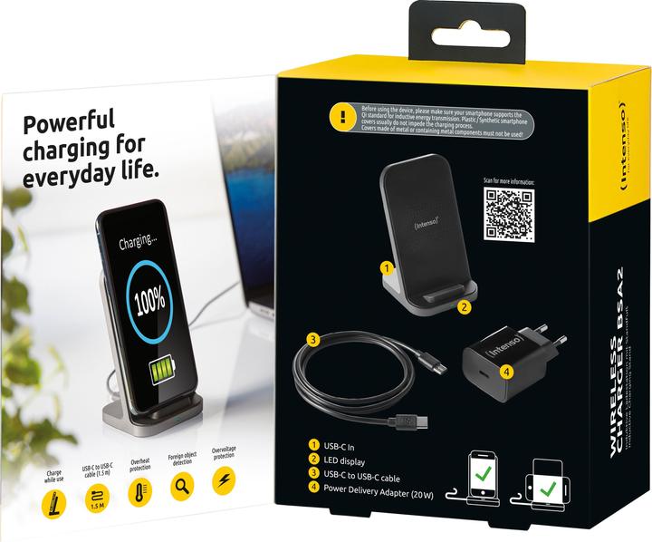 Image du produit Intenso Wireless Charger BSA2 Chargeur noir (15 W)