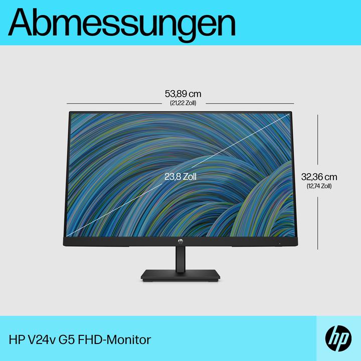 Produktbild HP V24v G5 (23.8") pixels Full HD LED Black (1920 x 1080 Pixel, 23.80")