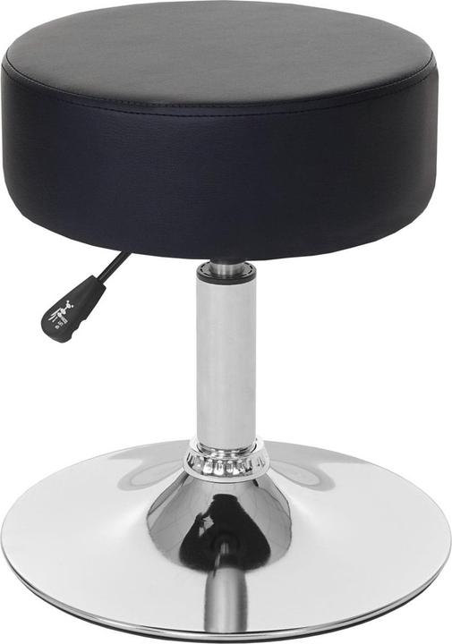 Image du produit Swisshandel24 2x tabouret, tabouret de maquillage, réglable en hauteur Ø 35cm similicuir, noir