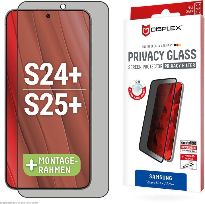 Image du produit Displex Real Glass, Privacy Full Cover Panzerglas (1 pièce(s), Samsung Galaxy S24+, Samsung Galaxy S25+)