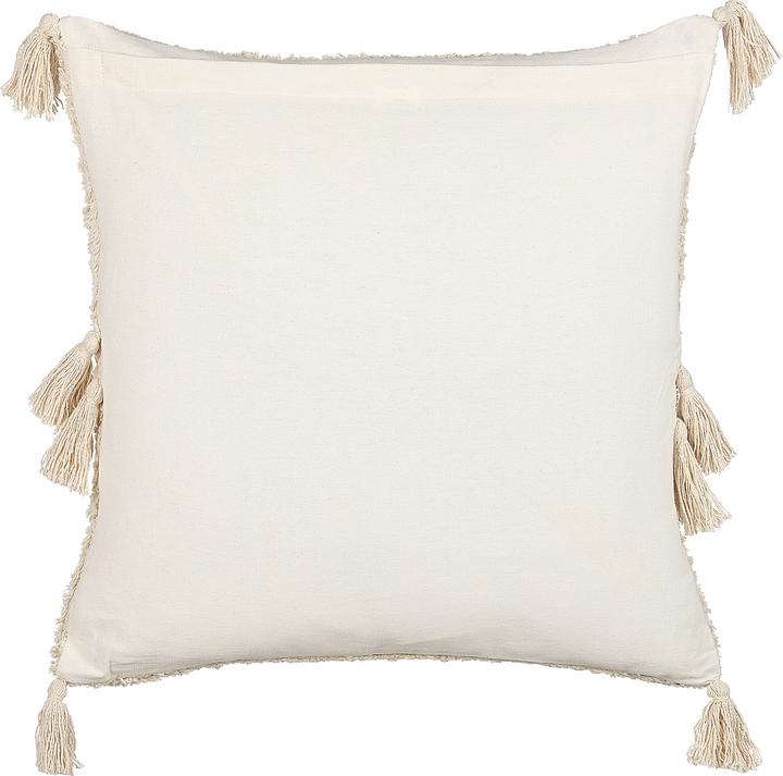 Productafbeelding Beliani Sierkussen geometrisch patroon katoen lichtbeige getuft 45 x 45 cm Set van 2 AVIUM (45 x 45 cm)