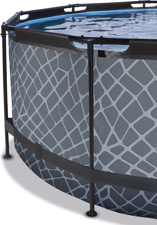 Produktbild Exit Rahmen-Pool rund 360x122 cm mit Sonnendach und Sandfilterpumpe (Ø 360 x 122 cm)