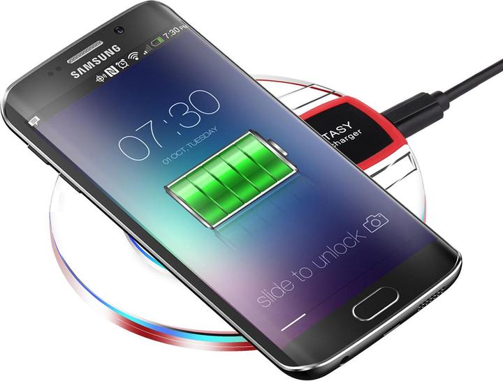 Image du produit PhoneLook Station de charge sans fil Qi Chargeur wireless transparent Fantasy pour Smartphone Verre/- (5 W)