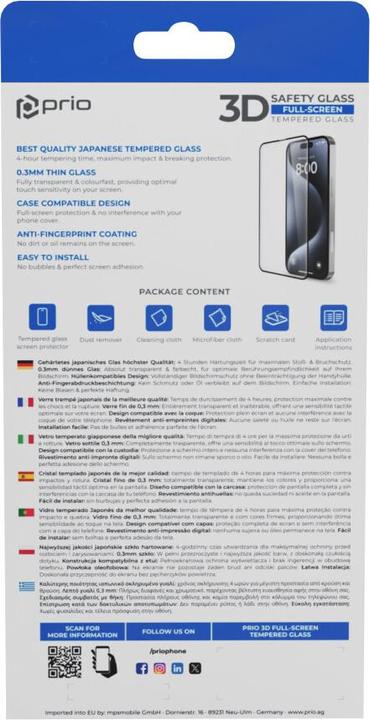 Produktbild prio 3D Displayschutzglas für iPhone 8/7 weiss (1 Stück, Apple iPhone 8, Apple iPhone 7)