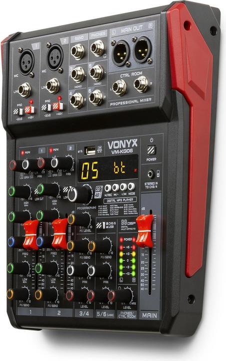 Produktbild Vonyx VM-KG06 - 6-kanaals mengpaneel Bluetooth, DSP, mp3 speler en USB audio interface (Studio- und Livemixer)