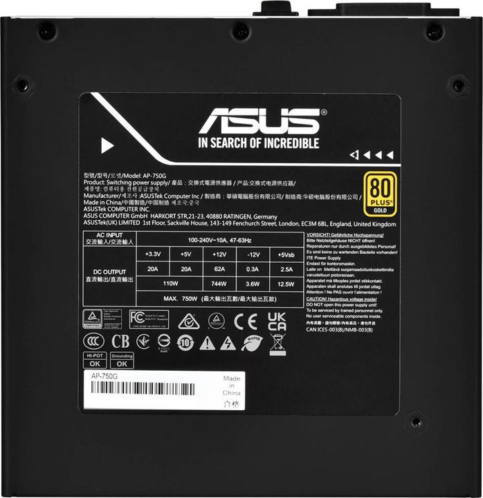 Actual product image ASUS Prime 750W Gold (750 W)