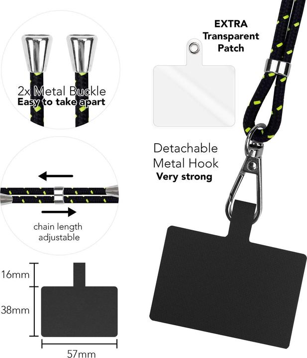 Actual product image Nalia Universal mobile phone necklace with pad