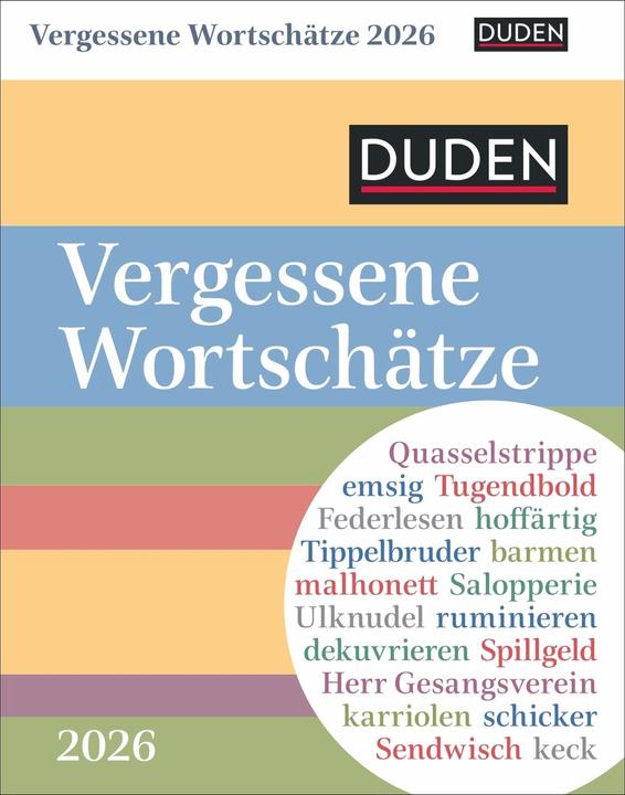 Energie-Label Harenberg Duden Vergessene Wortschätze Tagesabreisskalender 2026 (11 x 14 cm, Deutsch)