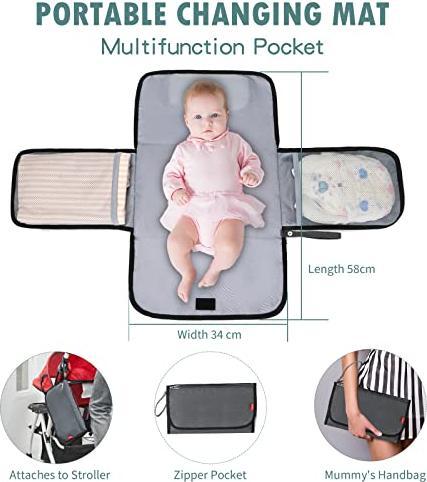 Produktbild Only-Bags.Store Baby Wickelrucksack Rucksack Schwarz - Elegant Panda Wickeltasche Grosse Kapazität mit