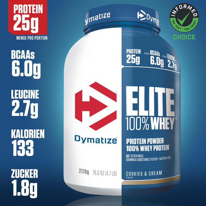 Produktbild Dymatize Elite 100% Whey (Cookies & Cream, 1 Stk., 2100 g)