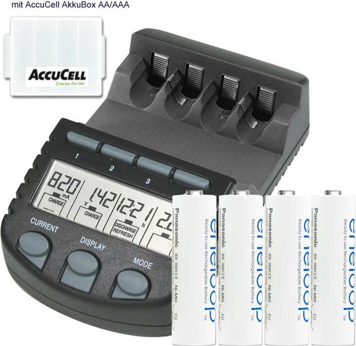 Actual product image Panasonic Eneloop BK-3MCC AA Tray 4 pieces and LCD charger BC 700 (4 pcs., AA, 2000 mAh, Battery + charger)