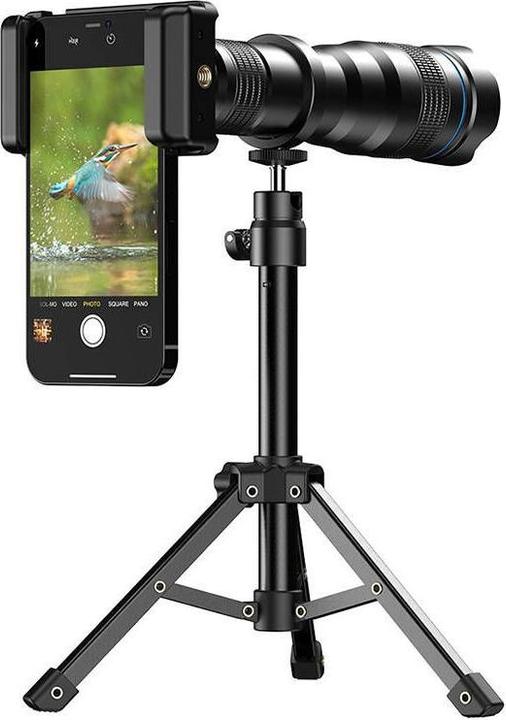 Actual product image Apexel 36X camera lens APL-36XJJ020 with tripod (black) (Metal)
