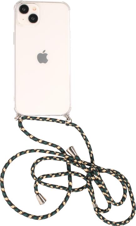 Produktbild PhoneLook Hülle Gummi transparent bumper mit Seil Grün / gold (Apple iPhone 15 Plus)