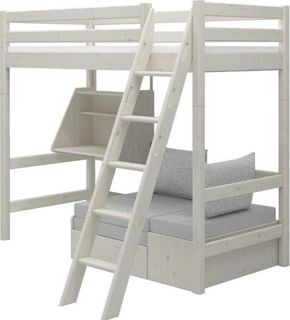 Produktbild Flexa Hochbett 90x200 Schrägleiter Sofabett Classic Weiss (90x200)
