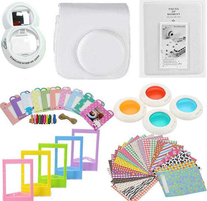 JTI Kit d'accessoires pour Fujifilm Instax Mini 8/9 - Blanc (Étui pour accessoires de caméra)