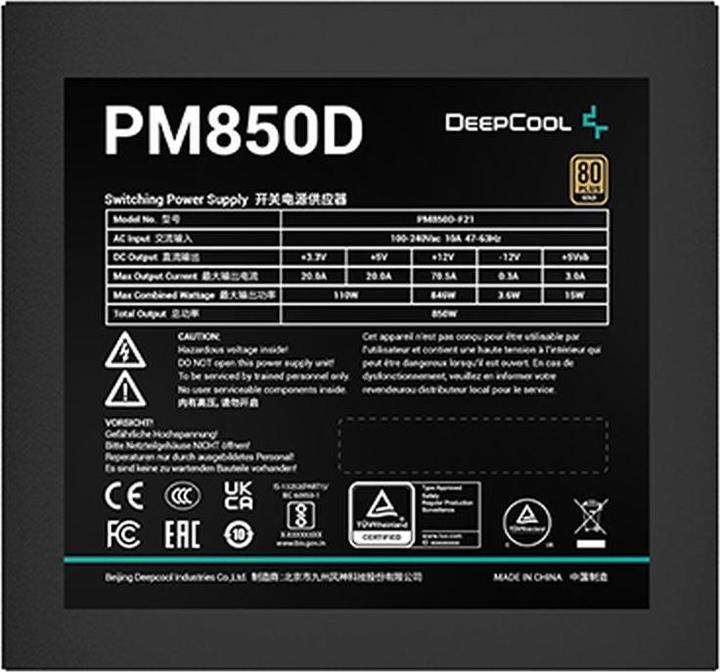 Image du produit Deepcool PM850D Bloc d'alimentation 850 W 20+4 broches ATX ATX noir (850 W)