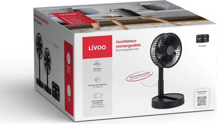 Actual product image Livoo Rechargeable desk fan