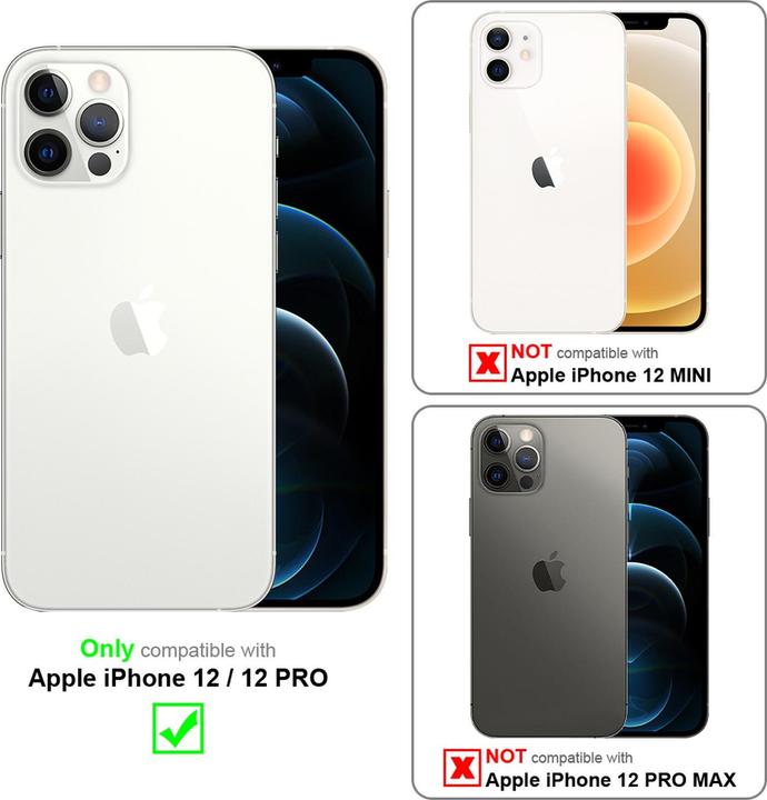 Immagine prodotto Cadorabo Copertina per specchietto retrovisore Smart View a libro (Apple iPhone 12, Realme 12 Pro+)