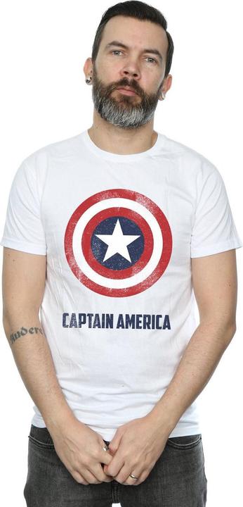 Image du produit Mens Captain America Shield Text T-Shirt (S)