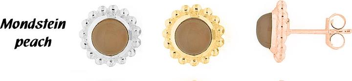 Produktbild Leyda Ohrstecker Mondstein (Silber 925 1 Mikron Gelb Vergoldet 18 K, Farbstein)